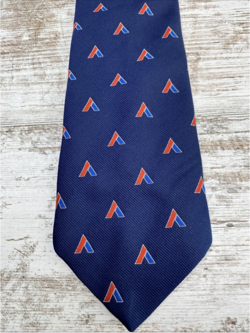 Vintage Resilio Necktie Blue Red Pattern Wide Mens Tie